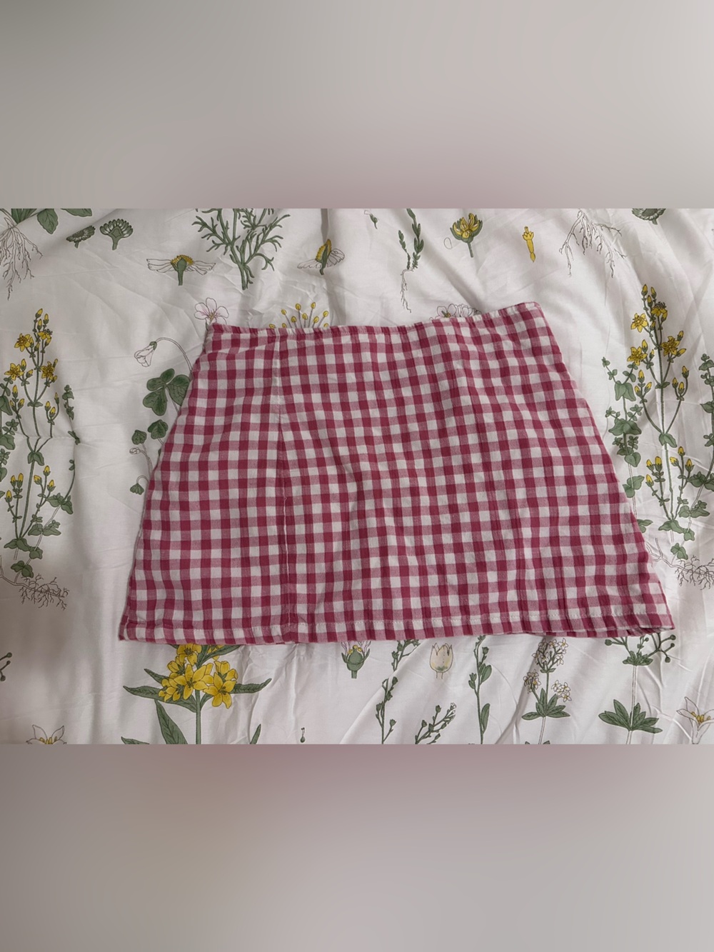 American Eagle Outfitters Pink and White Gingham Mini Skirt